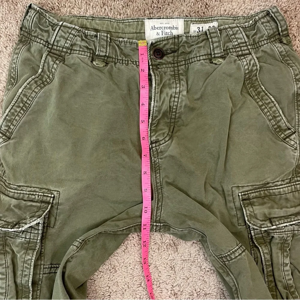 Abercrombie & Fitch Men’s Y2K Army Green Cotton Utility Cargo Pants Size 31X30